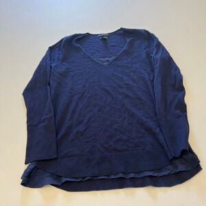 Tahari Blue Pure Luxe wool silk Sweater L